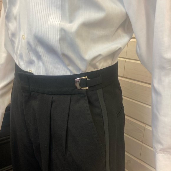 Other - Black Pleated 100% Wool Tuxedo Pants - Weddings, Band, Special Events